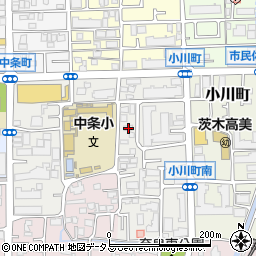 大阪府茨木市新中条町8-40周辺の地図