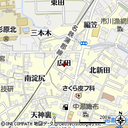 愛知県蒲郡市形原町広田周辺の地図