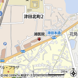 浦医院周辺の地図