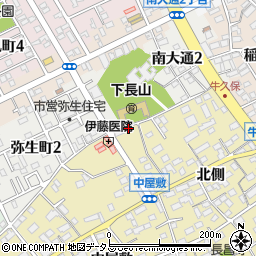 愛知県豊川市下長山町中屋敷105周辺の地図