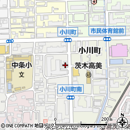 大阪府茨木市新中条町8-18周辺の地図