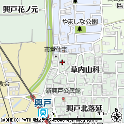 京都府京田辺市草内山科5周辺の地図