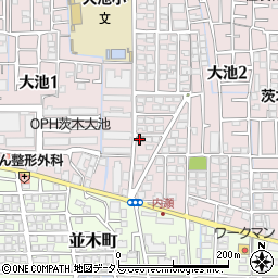 茨木大池郵便局周辺の地図