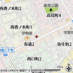 愛知県豊川市寿通2丁目33周辺の地図
