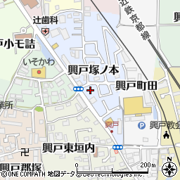 ファミリーマート京田辺興戸店周辺の地図