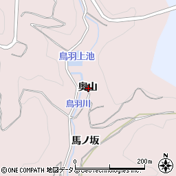 愛知県西尾市鳥羽町奥山周辺の地図