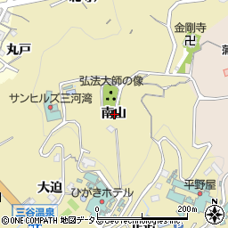 愛知県蒲郡市三谷町南山周辺の地図