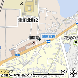 ファミリーマート枚方津田北町店周辺の地図