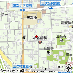 広島県三次市三次町1455-1周辺の地図