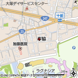 愛知県蒲郡市大塚町岸脇周辺の地図