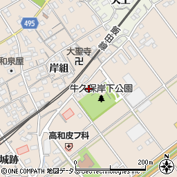 愛知県豊川市牛久保町岸下周辺の地図