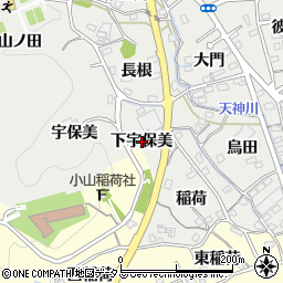 愛知県蒲郡市金平町（下宇保美）周辺の地図