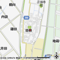愛知県豊川市瀬木町替田周辺の地図