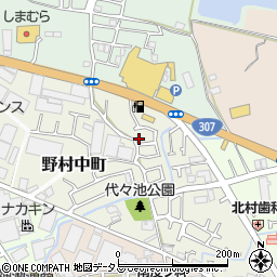 大阪府枚方市野村中町14-15周辺の地図