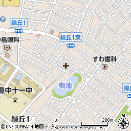 大阪府豊中市緑丘1丁目12周辺の地図