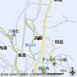 愛知県西尾市西幡豆町高根周辺の地図