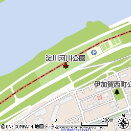 淀川河川公園周辺の地図