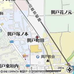 京都府京田辺市興戸町田46周辺の地図