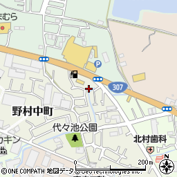 大阪府枚方市野村中町23-11周辺の地図