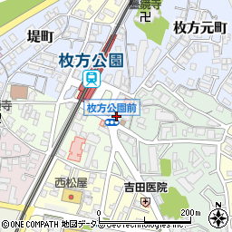 枚方公園駅前公衆便所周辺の地図
