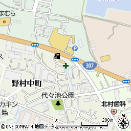 大阪府枚方市野村中町23-12周辺の地図