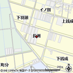 愛知県西尾市一色町中外沢長洲周辺の地図