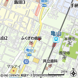 兵庫県姫路市亀山186-9周辺の地図