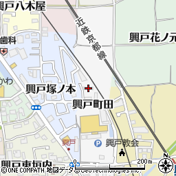 京都府京田辺市興戸町田57周辺の地図