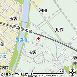 愛知県豊川市御津町下佐脇玉袋164-32周辺の地図