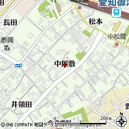 愛知県豊川市御津町西方（中屋敷）周辺の地図
