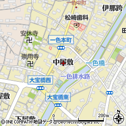 愛知県西尾市一色町一色中屋敷周辺の地図