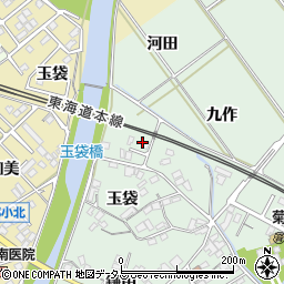 愛知県豊川市御津町下佐脇玉袋164-33周辺の地図