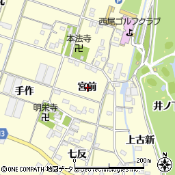 愛知県西尾市一色町大塚宮前周辺の地図