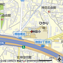 大阪府池田市神田周辺の地図