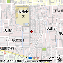 大阪府茨木市大池周辺の地図