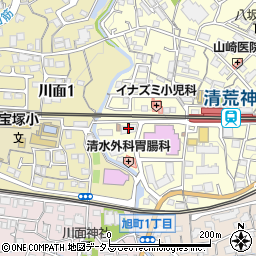 宝塚彩悠館周辺の地図
