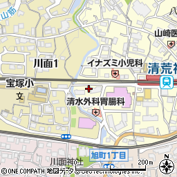 宝塚清荒神郵便局 ＡＴＭ周辺の地図