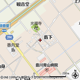 愛知県豊川市西島町薮下周辺の地図