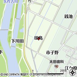 愛知県西尾市吉良町八幡川田田島周辺の地図