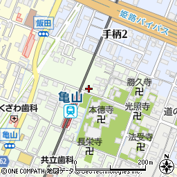 兵庫県姫路市亀山424周辺の地図