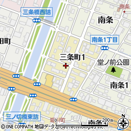兵庫県姫路市三条町1丁目周辺の地図