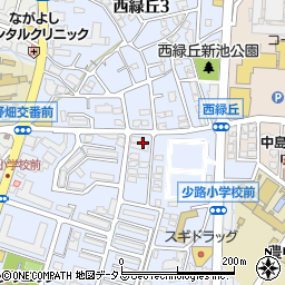 大阪府豊中市西緑丘周辺の地図