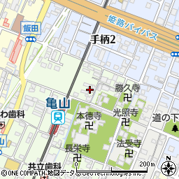 兵庫県姫路市亀山443周辺の地図