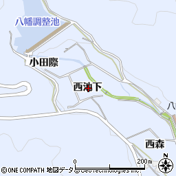 愛知県西尾市西幡豆町西池下周辺の地図