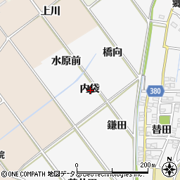 愛知県豊川市瀬木町内袋周辺の地図