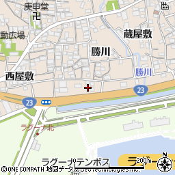 愛知県蒲郡市大塚町勝川116周辺の地図