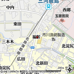 愛知県蒲郡市形原町編笠周辺の地図