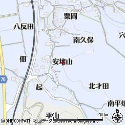 京都府綴喜郡井手町多賀安堵山周辺の地図