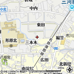 愛知県蒲郡市金平町（編笠）周辺の地図