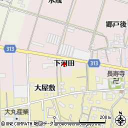 愛知県西尾市一色町池田（下河田）周辺の地図